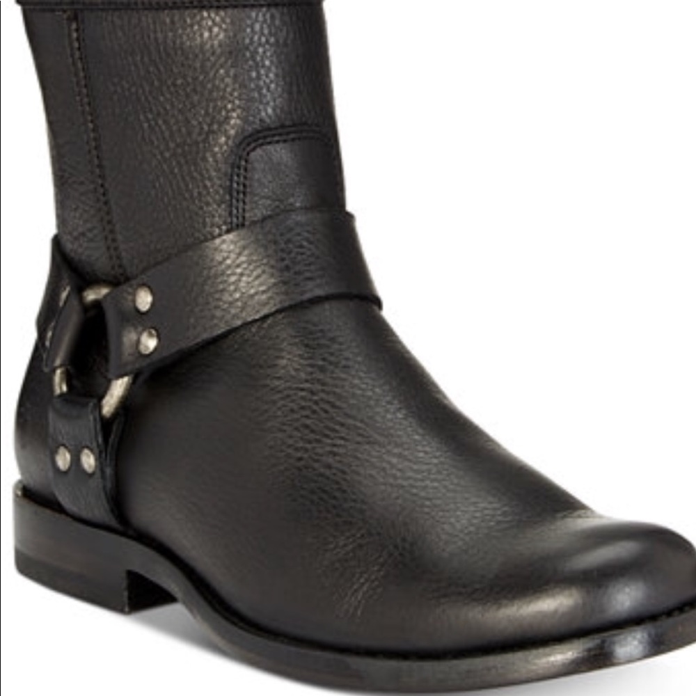Frye black Phillips short harness motorcycle boot